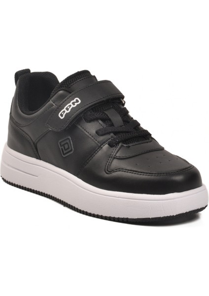 Siyah-Beyaz Fileli Çocuk Spor Ayakkabı 1603 F