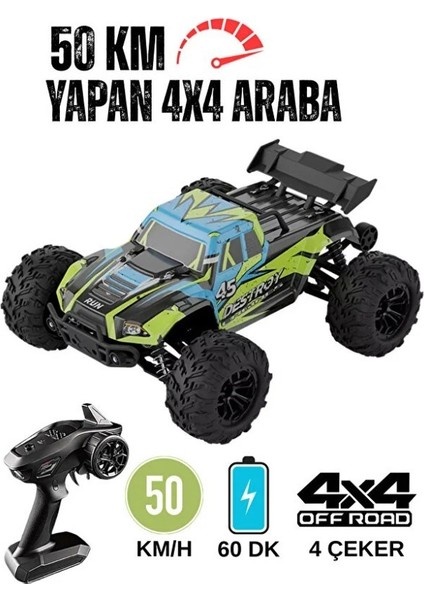 50 Km Hız Yapan Elektrikli Araba Uzaktan Kumandalı 4x4 Arazi Aracı Off-Road Araba