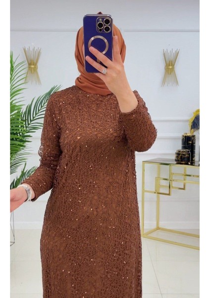 Tesettür Abiye Elbise Taşlı Işıltılı Elbise modelleri