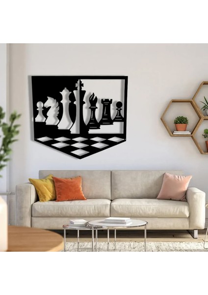 Satranç Dekoratif Metal Duvar Tablosu