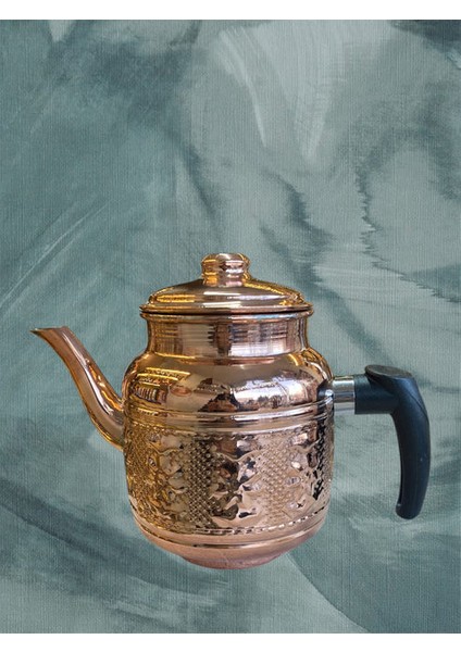 El Işçiliği 1.5 Litre Kapasiteli Bakır Çaycı Demliği – Içi Kalay Kaplama, Osmanlı Motifli, Geleneksel Türk Çayı ve Bitki Çayı Demliği, Bakır Rengi, Bakır Dünyası