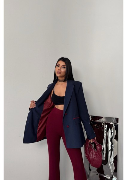 Tasarım Ceket Kaplama Düğmeli - Lacivert indirimleri