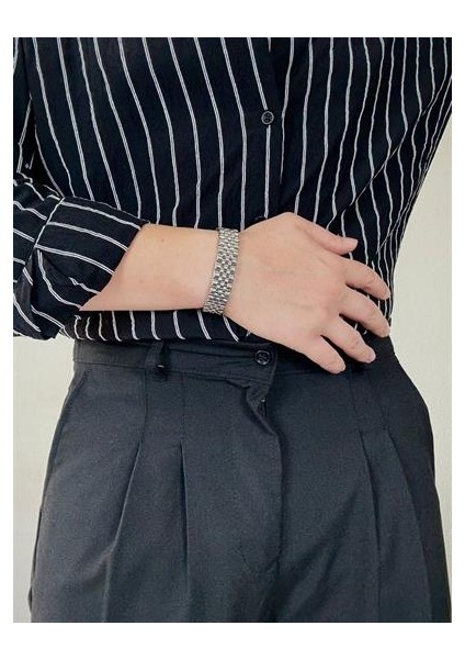 Kalın Silver Erkek Paslanmaz Çelik Bileklik Kadın Kararmaz Unısex Renk Atmaz Kombinlenebilir Kalite modelleri