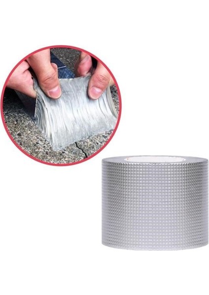 5 cm x 5 Metre Alüminyum Folyo Kauçuk Bant Yüksek Sıcaklığa Dayanan Su Geçirmez Çatı Boru Duvar Çatlak Onarıcı Tamir Yapışkan Bant Folyo fiyatları