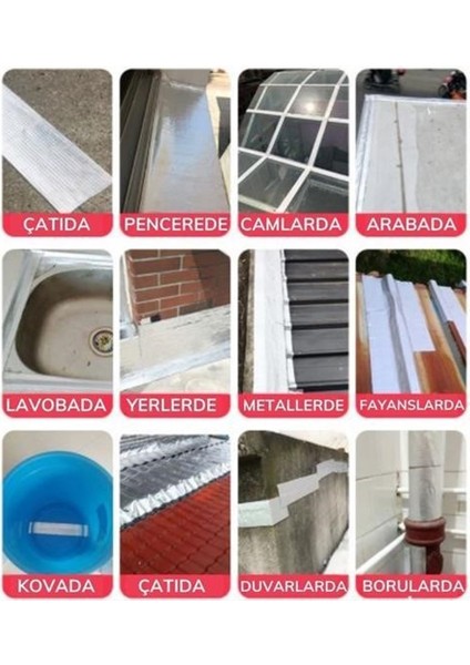 5 cm x 5 Metre Alüminyum Folyo Kauçuk Bant Yüksek Sıcaklığa Dayanan Su Geçirmez Çatı Boru Duvar Çatlak Onarıcı Tamir Yapışkan Bant Folyo modelleri