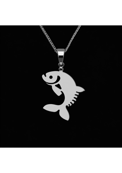 925 Ayar gümüş kolye balık SM8976