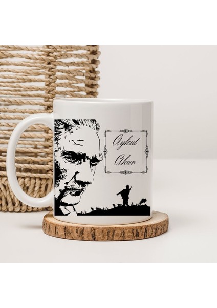 Kişiye Özel Atatürk Silüetli Isimli Kupa Bardak