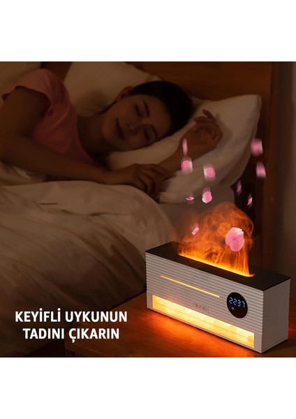 Saat ve Alarm Göstergeli Taşlı Tasarım Aromaterapi Difüzörü | Hava Nemlendirici, Uçucu Yağ Aroma Yayıcı, LED Işıklı Dekoratif Buhar Makinesi – Sessiz Çalışma, Aromaterapi & Nemlendirme fiyatları