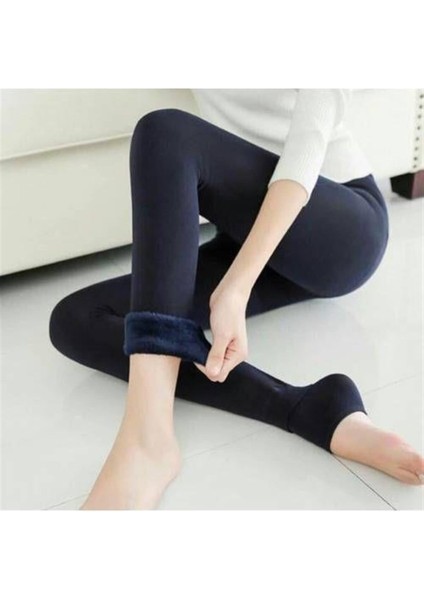 Kadın Siyah Zeymod Termal Peluş Tayt