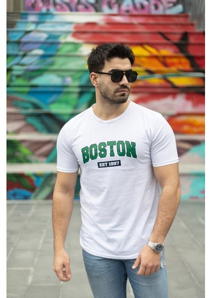 Erkek Boston Baskılı Süprem T-Shirt modelleri