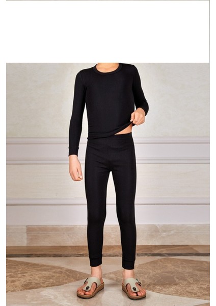 Erkek Çocuk Siyah Termal Uzun Kollu Takım