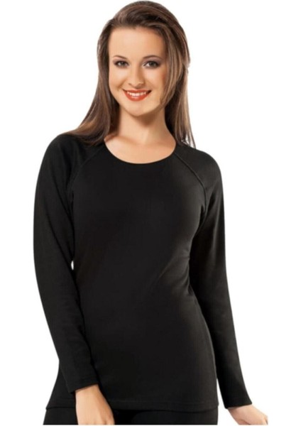 Kadın Siyah Termal Uzun Kollu Üst 2007