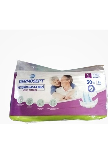 Yetişkin Bel Bantlı Hasta Bezi (S) Small | 120 Adet (30'lu 4 Paket)