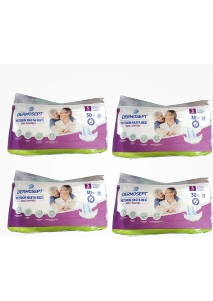 Yetişkin Bel Bantlı Hasta Bezi (S) Small | 120 Adet (30'lu 4 Paket) fiyatları