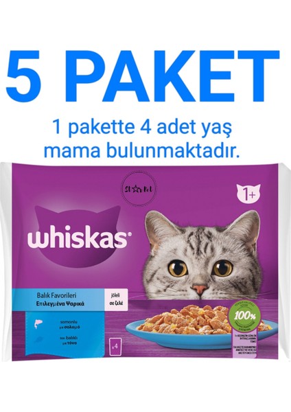 Balıklı Seçim Poşet Yaş Mama 5 Paket (4 x 85 G)