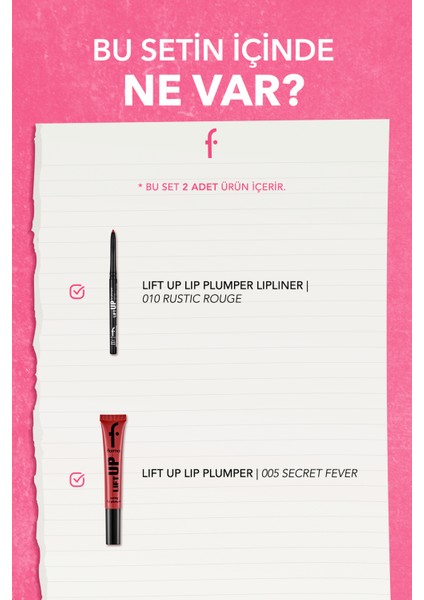 Lift Up Dolgun Görünüm Veren 2'li Kırmızı Dudak Seti fiyatları