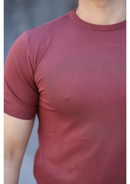 Erkek Viskon Kumaş Bisiklet Yaka Basic Tişört modelleri