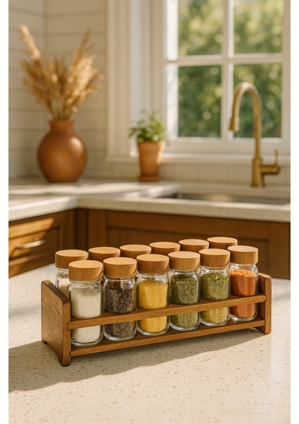 Akasya Kapaklı Cam Baharatlık Seti – Standlı, Şık ve Dekoratif fiyatları