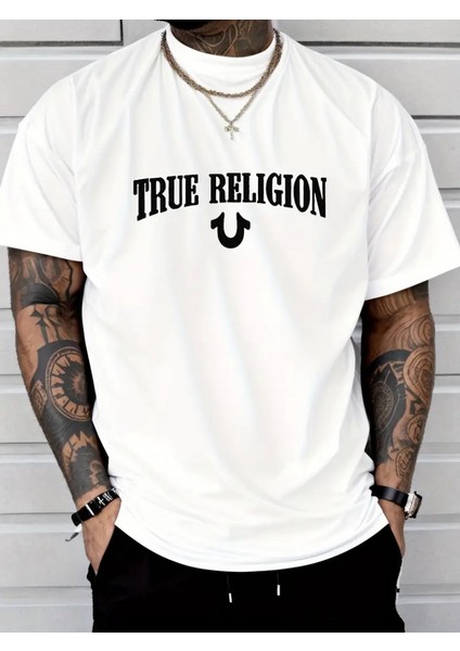 Erkek True Religion Baskılı Süprem T-Shirt