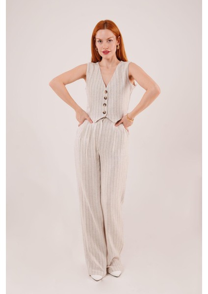 Yelek ve Pantolon Mavi Şeritli Ikili Takım fiyatları