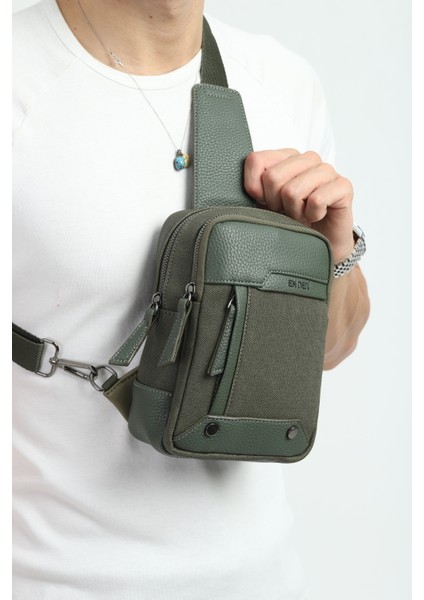 Erkek Siyah Çok Bölmeli Günlük Çapraz Askılı Omuz Çantası