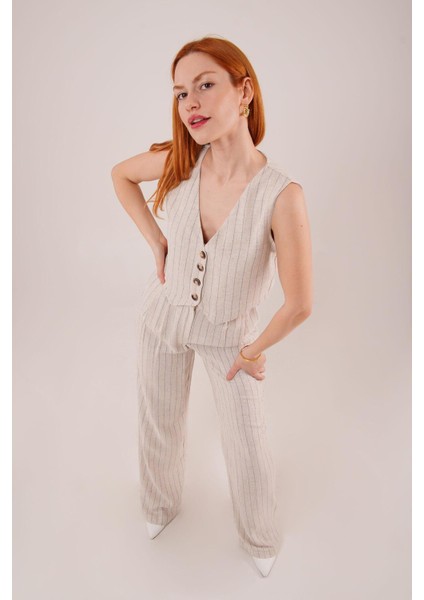 Yelek ve Pantolon Mavi Şeritli Ikili Takım fırsatları