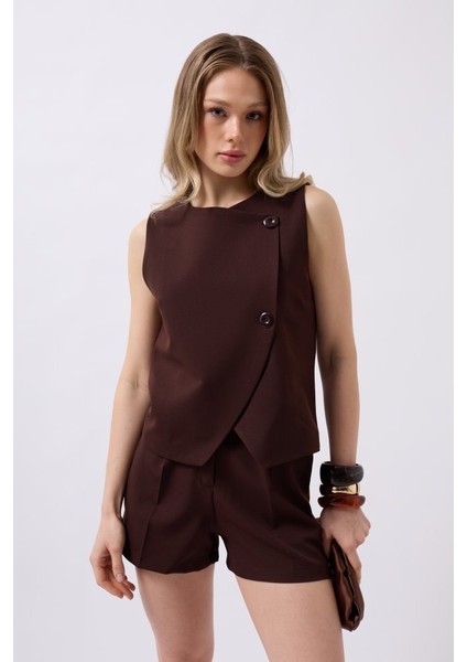 Yandan Düğmeli Dokuma Yelek modelleri