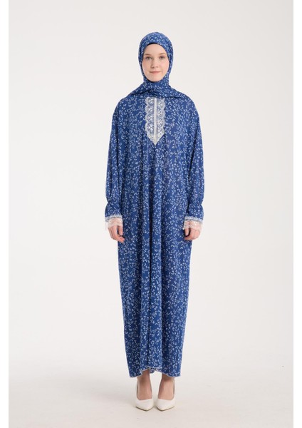 Tek Parça Başörtülü Dantelli Kadın Namaz Elbisesi fiyatları