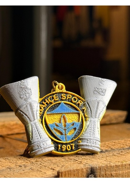 Fenerbahçe 3D Anahtarlık Gri Mavi Sarı Euroleague Kupası Temalı Renkli Taraftar Hediyesi Anahtarlık 2 Kupalı Fb Anahtarlık fiyatları