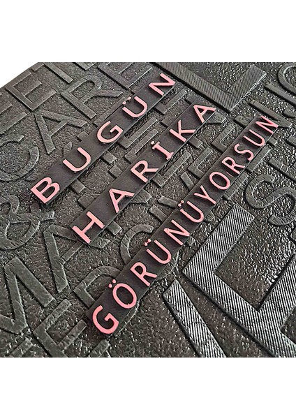 Ayna Yazısı Kabartmalı 3 Parça 15CM Bugun Harika Görünüyorsun Kendinden Yapışkanlı
