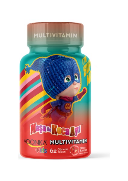 Maşa ile Koca Ayı Multivitamin 62 Çiğneme Tableti