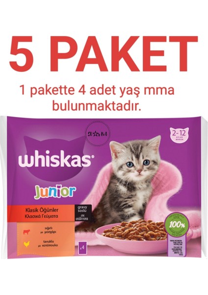 Yavru Kediler Için Sığır ve Tavuk Etli Paket Yaş Mama 5 Paket (4 x 85 G)