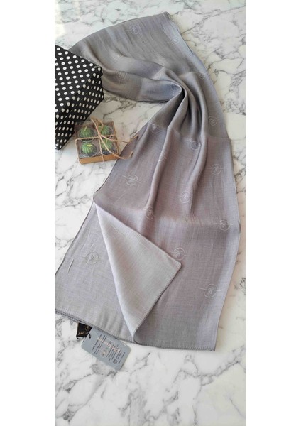 Gri Şal, Keten Ipek Karışımı Pamuklu Şal