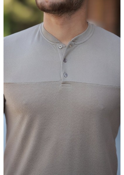 Erkek Hakim Yakalı Kısa Kollu Pamuklu T-Shirt