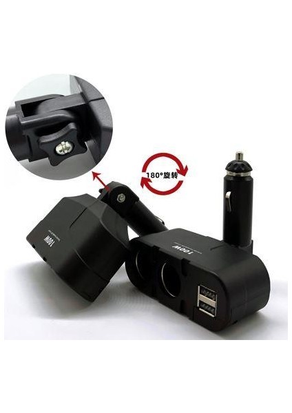 Olesson 1652 12-24V Çiftli Çift Usbli 100W Araç Oto Tır Çakmak Çoklayıcı Çakmaklık Çoğaltıcı