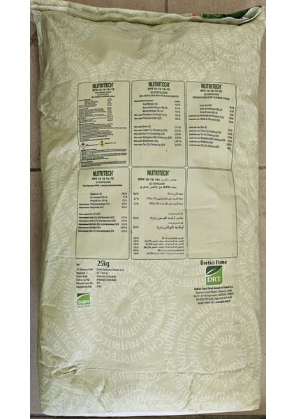 Npk Damlama Gübresi Dengeli Nutritech 18-18-18+Te Suda Tamamen Çözünür Gübre 25 kg modelleri