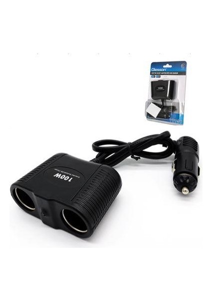 Olesson 1642 12-24V Çiftli 100W 70CM Kablolu Araç Oto Tır Çakmak Çoklayıcı Çakmaklık Çoğaltıcı