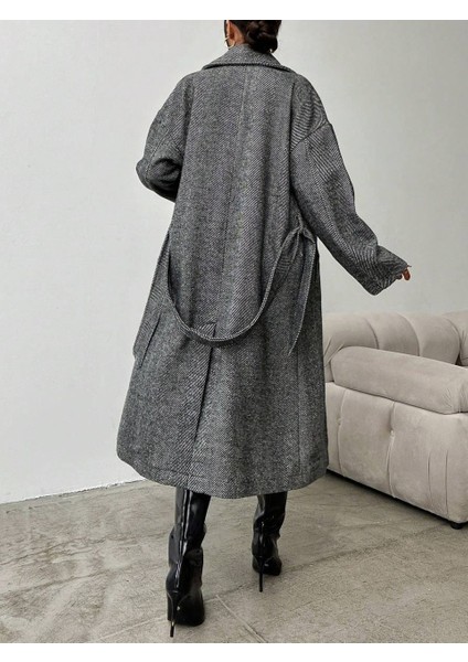 Balık Sırtı Desen Kaşe Kaban indirimleri