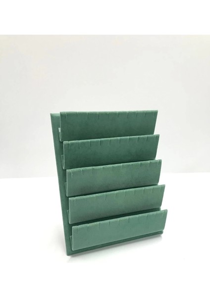 Süet Kumaş 20/16 cm Yeşil Renk Ayaklı Küpe Standı