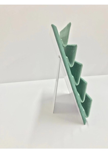 Süet Kumaş 20/16 cm Yeşil Renk Ayaklı Küpe Standı fiyatları