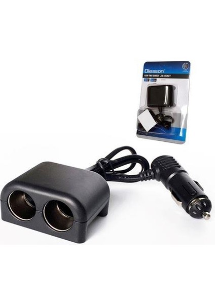 Olesson 1644 12-24V Çiftli 100W 70CM Kablolu Araç Oto Tır Çakmak Çoklayıcı Çakmaklık Çoğaltıcı