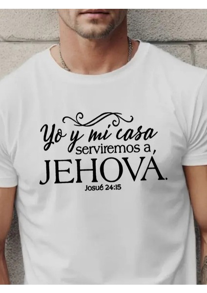 Erkek Jehova Baskılı Süprem T-Shirt