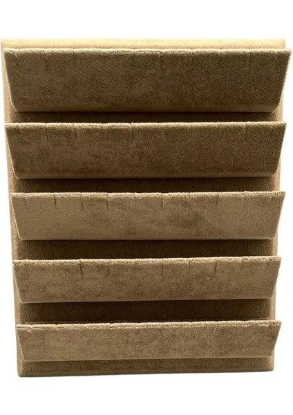 Süet Kumaş 20/16 cm Sütlü Kahve Renk Ayaklı Küpe Standı fırsatları