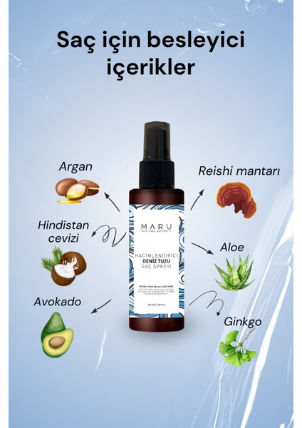 Deniz Tuzu Saç Spreyi - Doğal Dalga Sağlayan ve Hacim Veren Saç Spreyi 100 ml modelleri