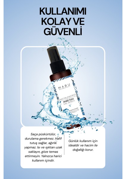 Deniz Tuzu Saç Spreyi - Doğal Dalga Sağlayan ve Hacim Veren Saç Spreyi 100 ml fırsatları