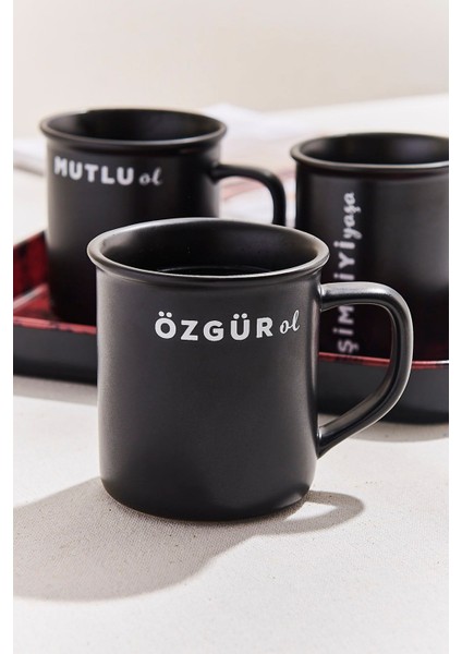 Özgür Ol Seramik Kupa 370 cc Siyah