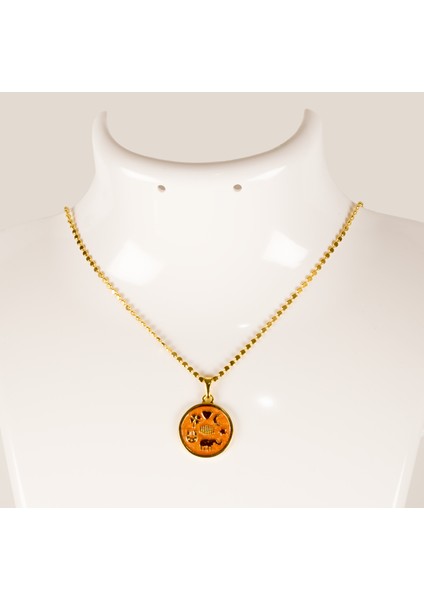 Yuvarlak 6 Figürlü Şans Kolyesi, Zincir ile Birlikte Gönderilir ve 3 Zincir Seçeneği fiyatları