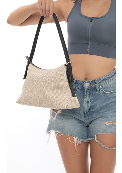 Hasır Dokulu Baget Omuz Çantası