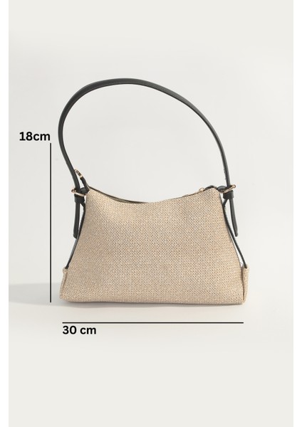 Hasır Dokulu Baget Omuz Çantası