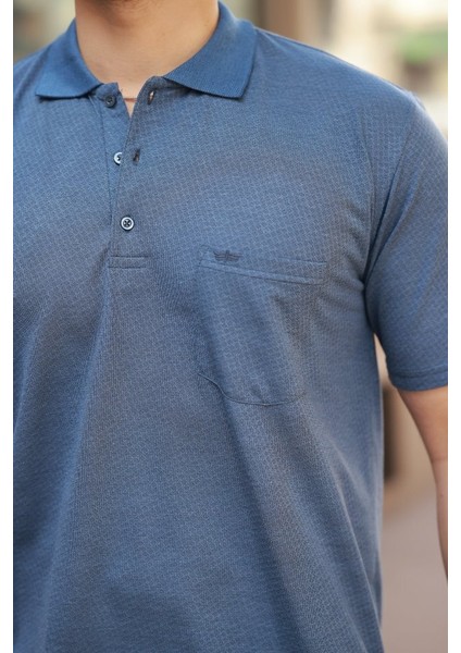 Erkek Yakalı Mini Jakarlı Kısa Kollu T-Shirt modelleri